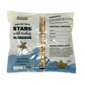 Pointer Grain Free Turkey Stars Dog Treat 400g back pack