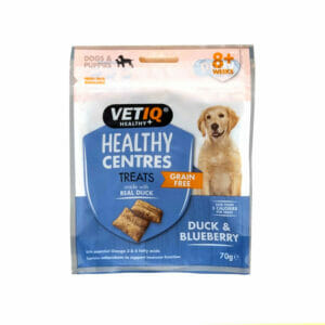 VETIQ Healthy Centres Grain Free Duck & Blueberry Dog Treats 70g front pack