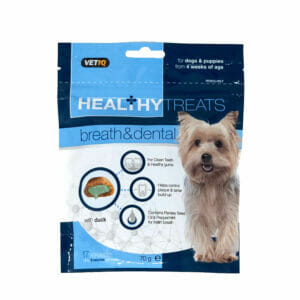 VETIQ Healthy Treats Breath & Dental with Duck Dog Treats 70g front pack