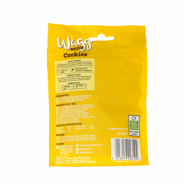 Wagg Cookie Bites Peanut Butter & Banana Cookies 125g