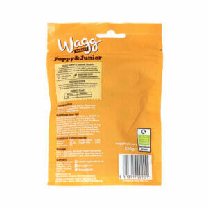 Wagg Puppy & Junior Meaty Bites Chicken & Yoghurt 125g back pack