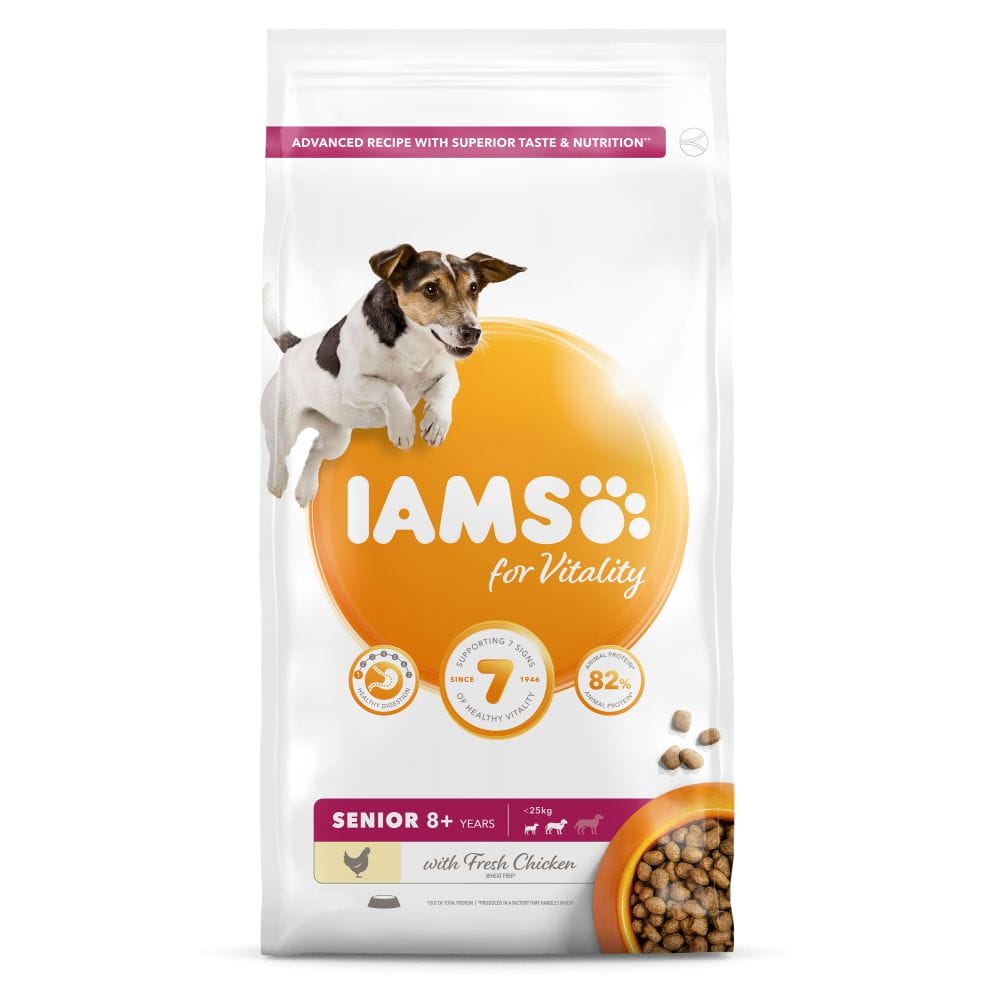 IAMS for Vitality Senior Small & Medium Dog Food with Fresh chicken