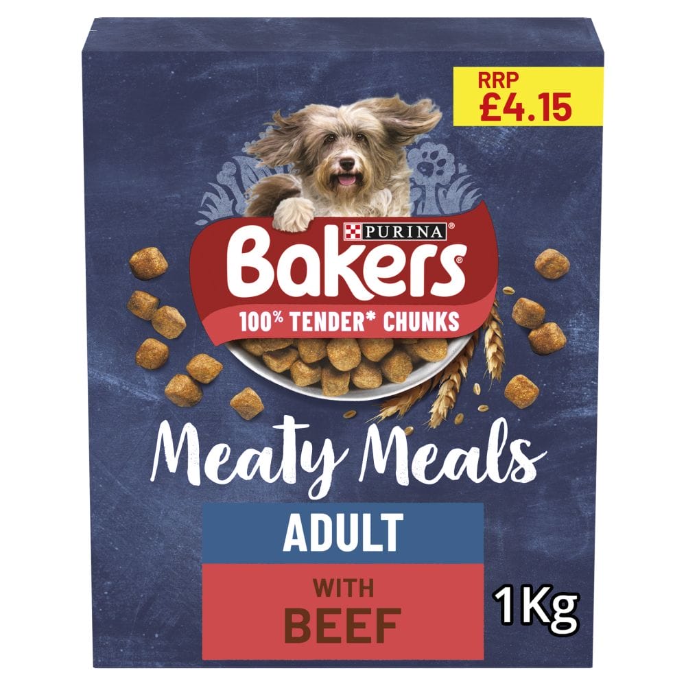 BAKERS Meaty Meals Adult Beef Dry Dog Food PM £4.15