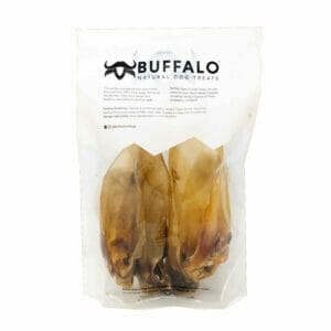 NAW Buffalo Ears Natural Dog Treats 4 Pack back pack