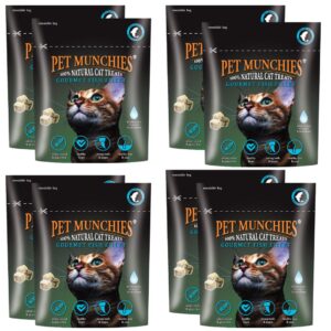 8 pouches of PET MUNCHIES Gourmet Fish Fillet Dried Cat Treats 10g