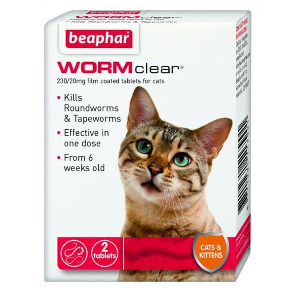 1 box of BEAPHAR WORMclear for Cats 2 Tablets