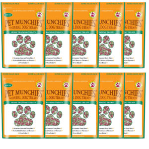 8 pouches of PET MUNCHIES 100% Natural Sushi Dog Training Treats 150g