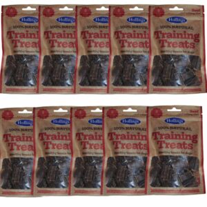 10 pouches of HOLLINGS 100% Natural Beef Bites Dog Training Treats 75g
