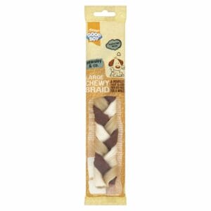 A 90g pack of GOOD BOY Chewy Braid Dog Treat Large - 200mm