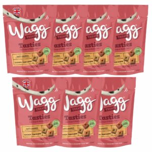 7 pouches of WAGG Tasty Chunks Dog Treats 125g