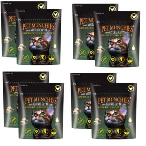 8 pouches of PET MUNCHIES Gourmet Chicken Liver Dried Cat Treats 10g