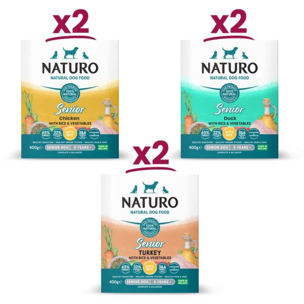 NATURO Senior Variety Pack with Rice Wet Dog Food 18x400g - 3 Boxes