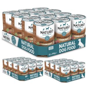 3 boxes of Naturo Beef with Chicken in Jelly 390g 12 cans each box