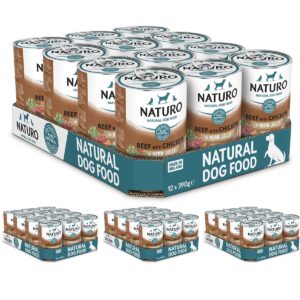 4 boxes of Naturo Beef with Chicken in Jelly 390g 12 cans each box