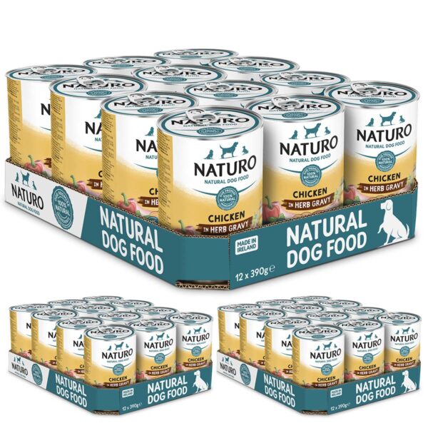 36 Cans (3 Boxes) of Naturo Chicken in Herb Gravy 390g