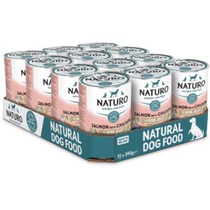 Naturo Salmon with Chicken in Jelly 390g 12 Cans 1 Box
