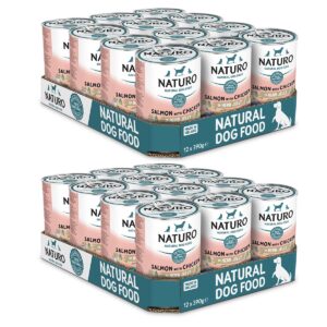 2 boxes of Naturo Salmon with Chicken in Jelly 390g 12 cans each box