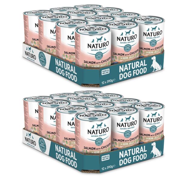 Naturo Salmon with Chicken in Jelly 390g 24 Cans 2 Boxes