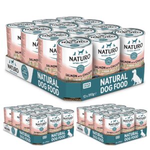 3 boxes of Naturo Salmon with Chicken in Jelly 390g 12 cans each box