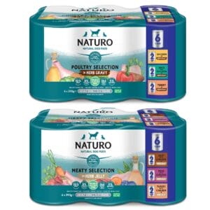 Naturo Poultry Selection in Herb Gravy and Meaty Selection in Herb Jelly 6 cans pack 1 pack each
